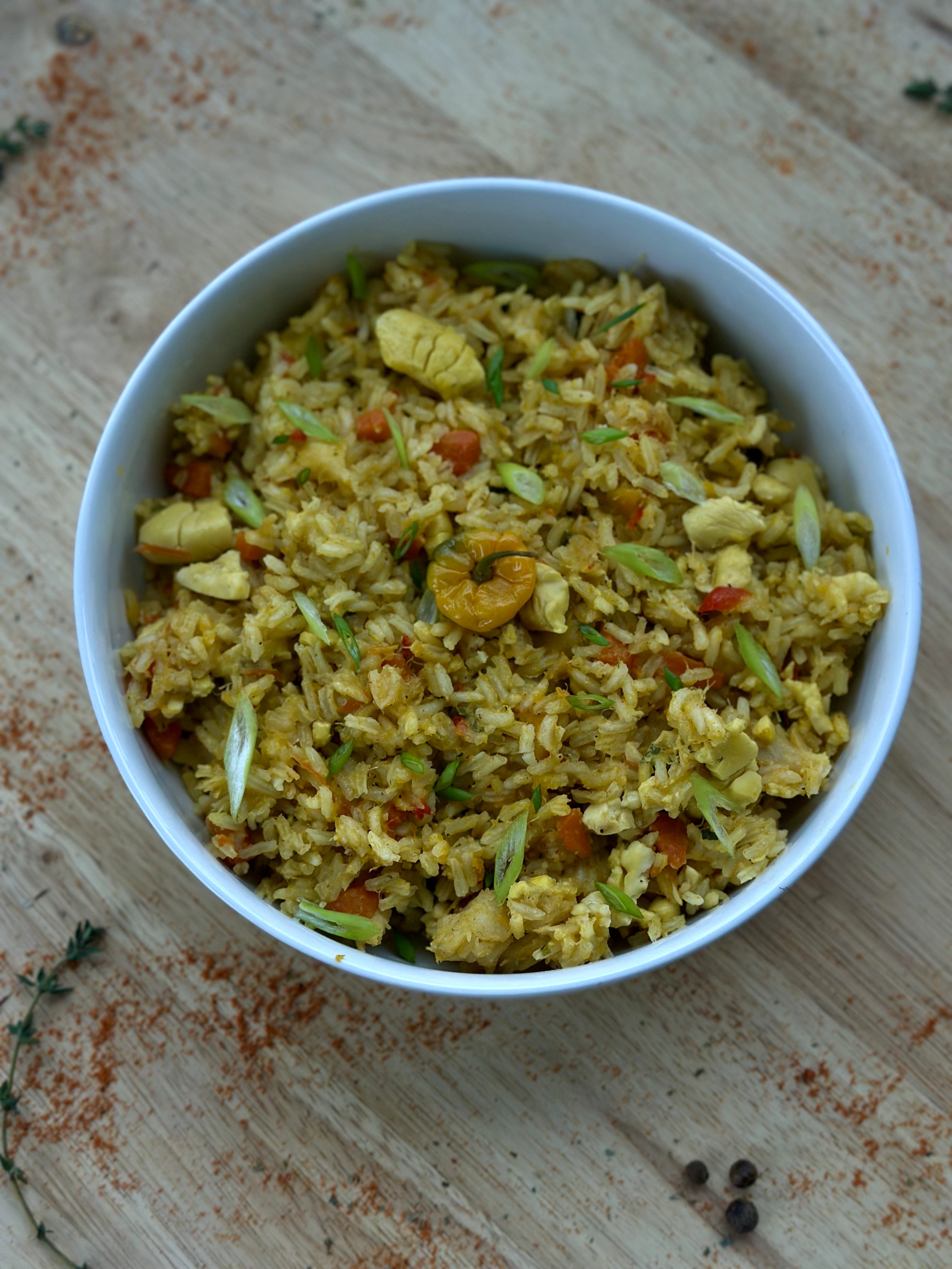 Jamaican Seasoned Rice with Ackee and Saltfish