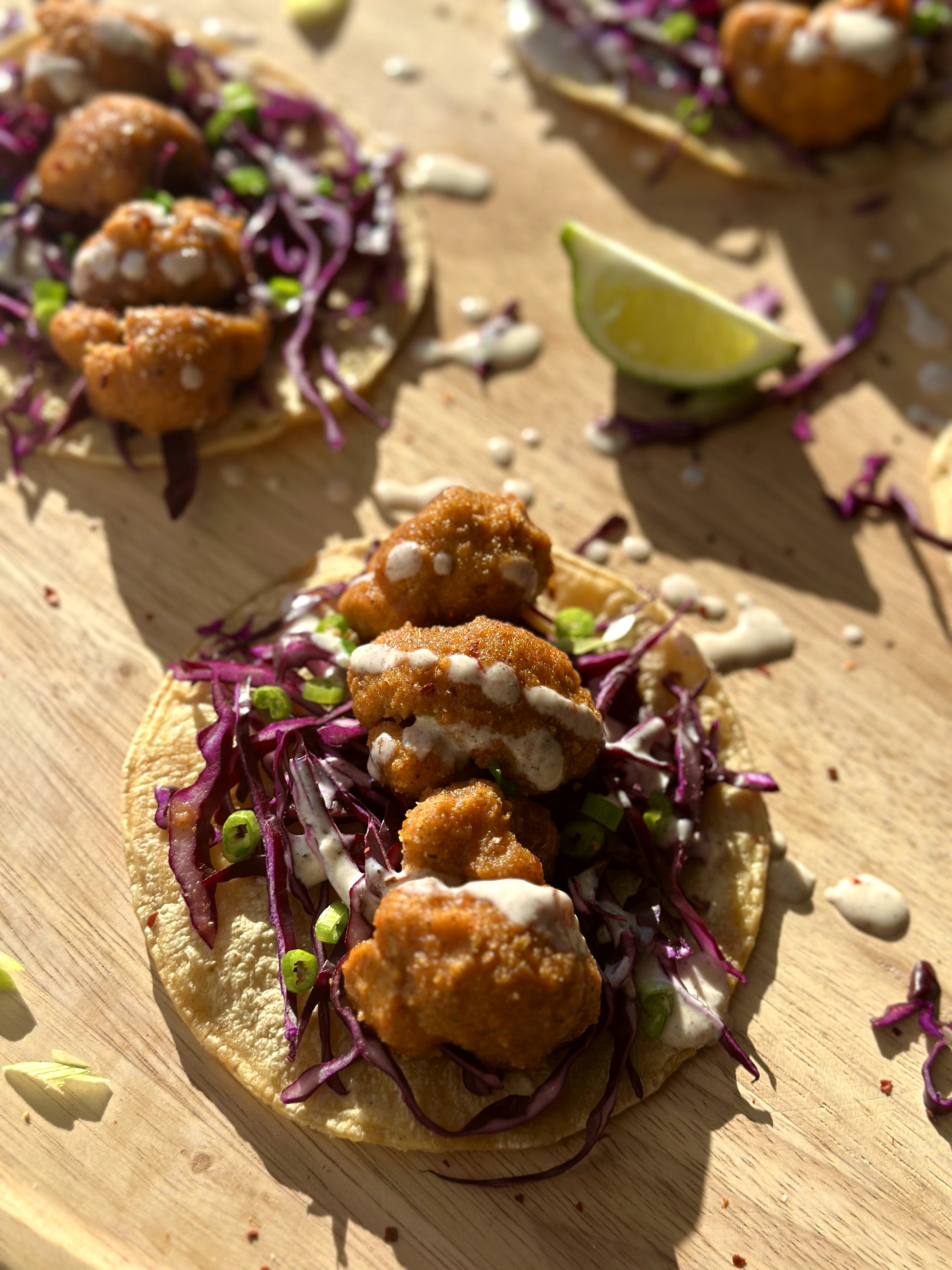 Jerk Buffalo Cauliflower Tacos