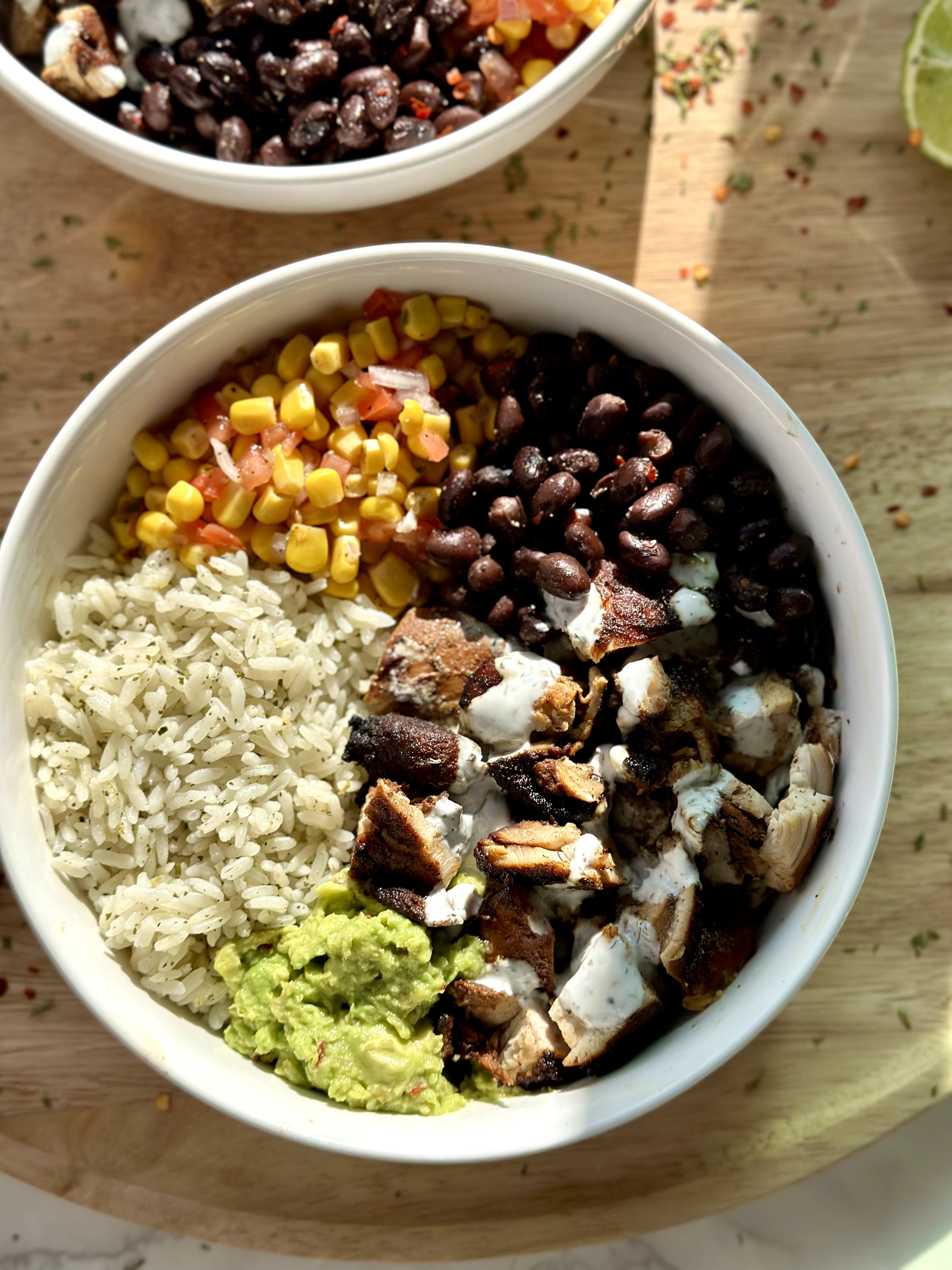 jamaicanjerk chicken chipotle bowl
