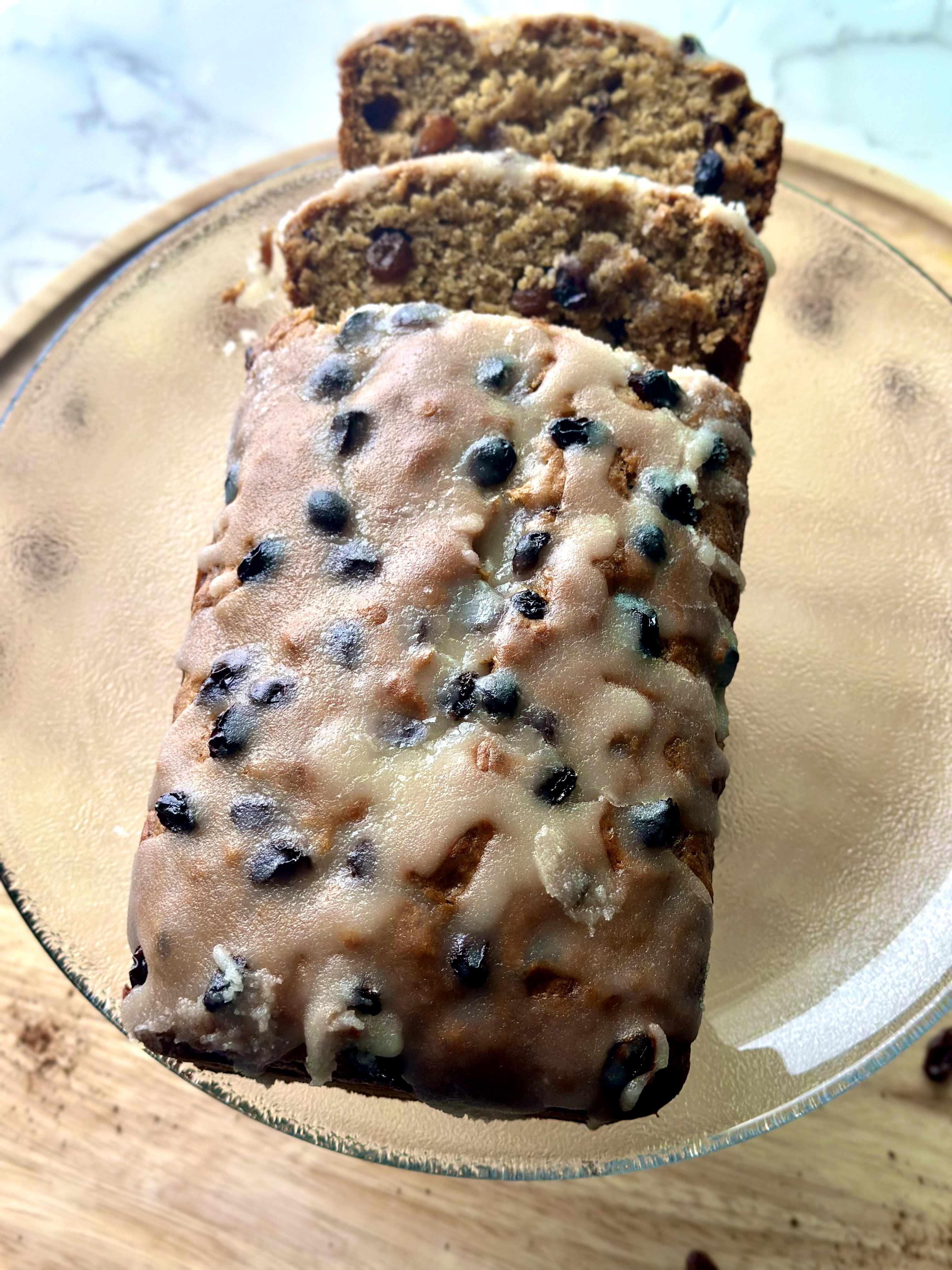 vegan rum raisin banana bread