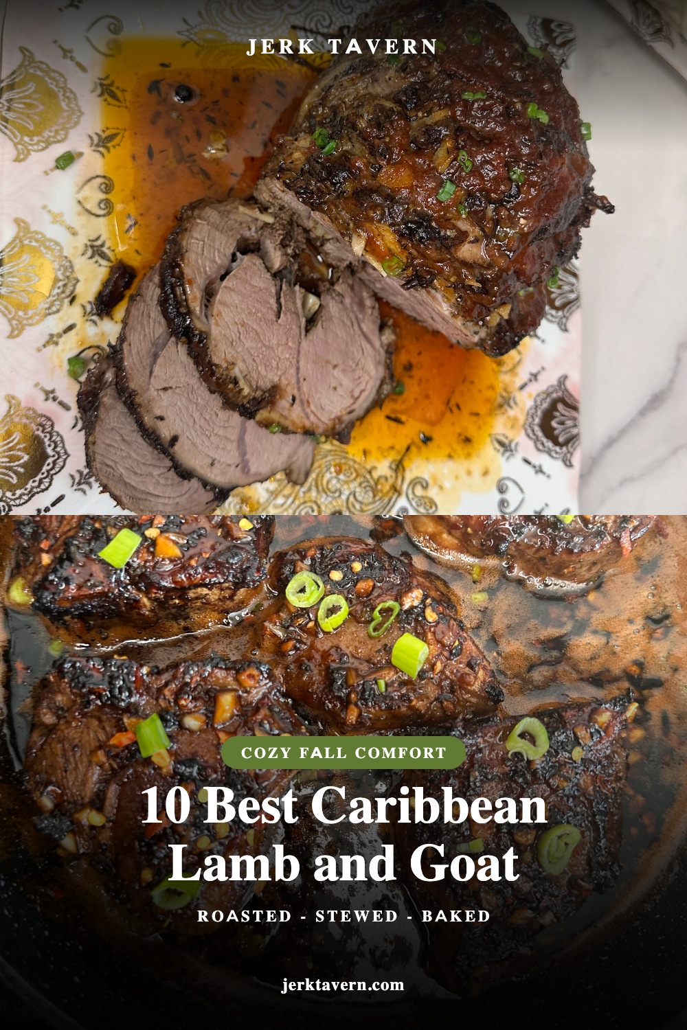 Roasted jerk lamb leg and glossy honey garlic lamb chops - Jerk Tavern lamb and goat recipe roundup