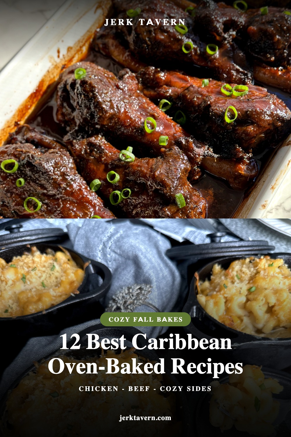 Jamaican baked turkey legs and baked mac and cheese, Jerk Tavern 12 Best Caribbean Oven-Baked Recipes